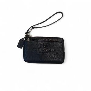 Coach Pebbled Leather Black Wristlet